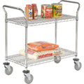 Chrome 2 Shelf Utility Cart with Polyurethane Brake Casters O8160