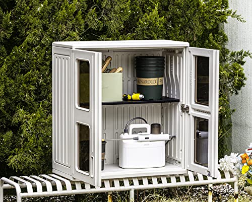 Off White 60 Gallon Resin Deck Box S46008