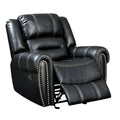 Black Faux Leather Glider Recliner L12509