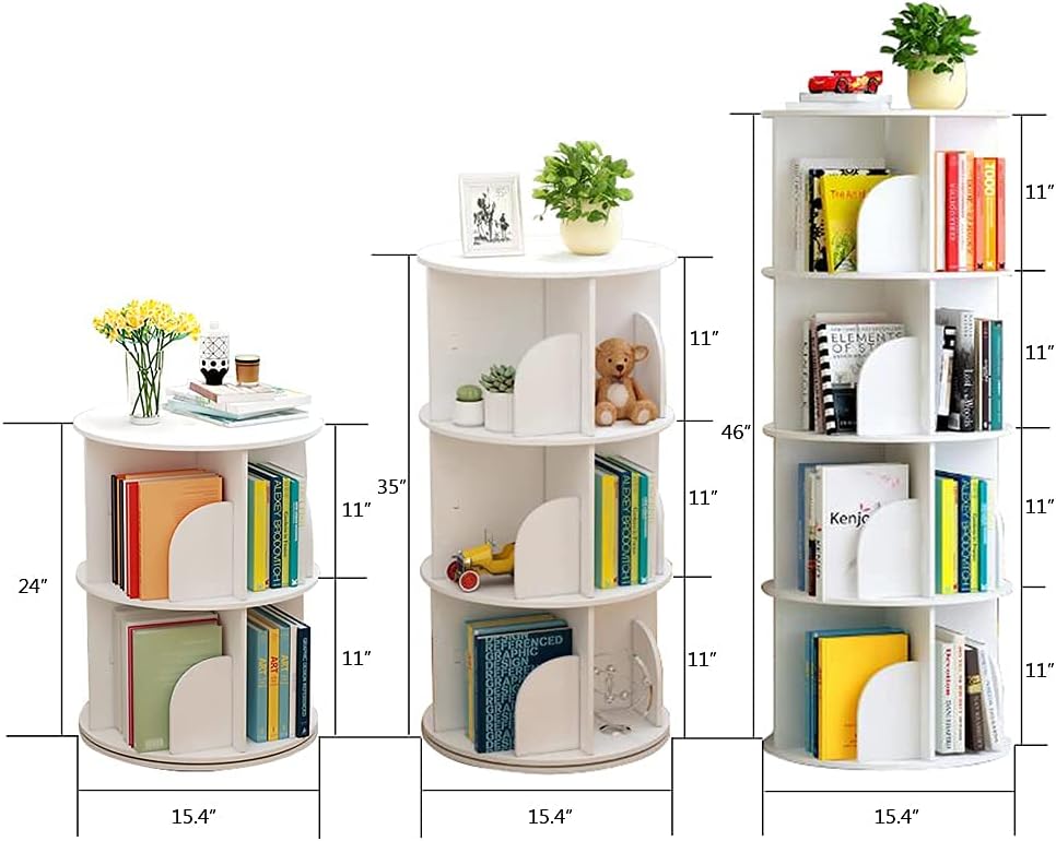 Rotating 360 Display Floor Standing Bookshelf Storage Rack O54049