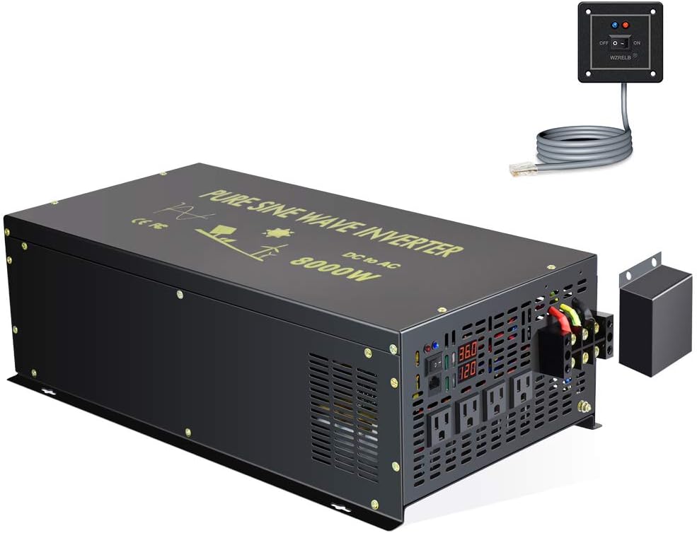 8000 Watt Pure Sine Wave Inverter 12V DC to 120V AC Q783200