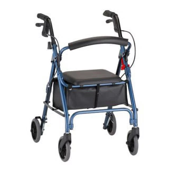 Blue Aluminum Rolling Walker Weight Capacity 300 lbs G73037