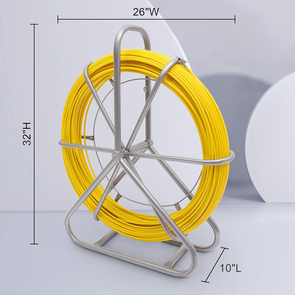 425FT Fiberglass Fish Tape with Wheel Stand H3181