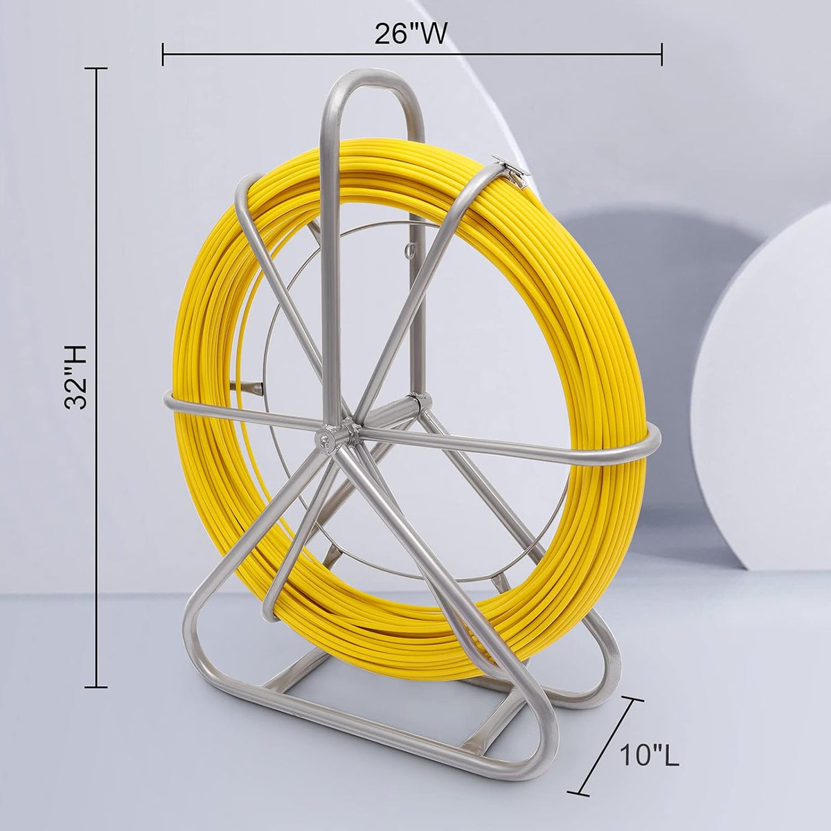 425FT Fiberglass Fish Tape with Wheel Stand H3181