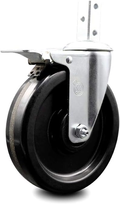 Swivel Square Stem Caster Set 4 with Black Phenolic Wheel E609