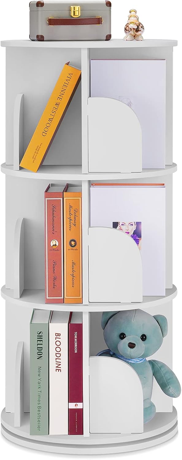 Rotating 360 Display Floor Standing Bookshelf Storage Rack O54049