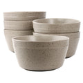 6 Piece 6 Inch Round Stoneware Bowl Set in Mocha T844