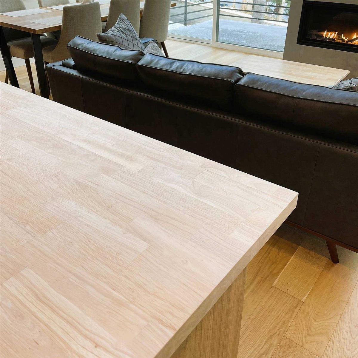 Natural Straight Butcher Block Hevea Countertop M176329