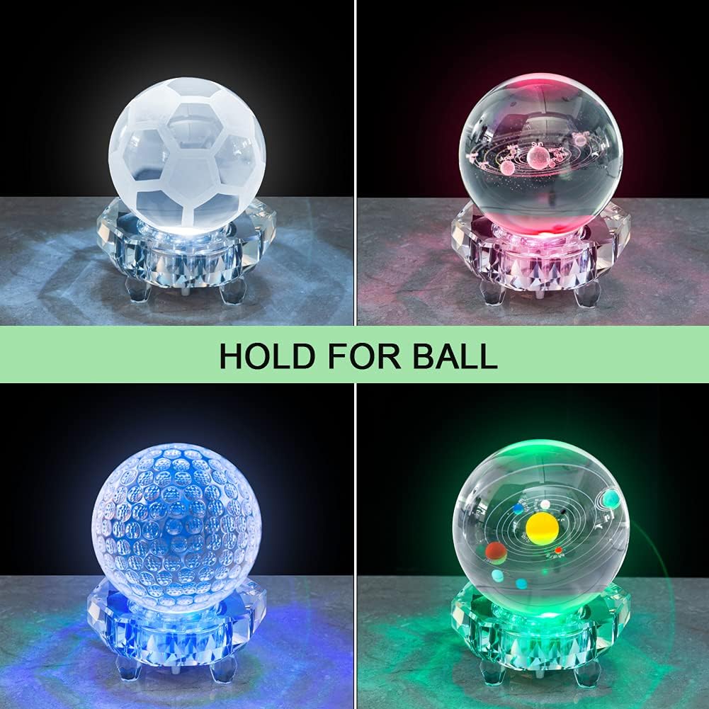 Crystal LED Light Base Multicolor Auto Flashing Pedestal K52762