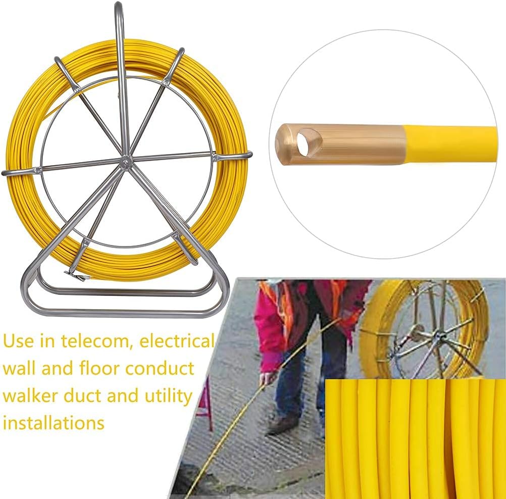 425FT Fiberglass Fish Tape with Wheel Stand H3181