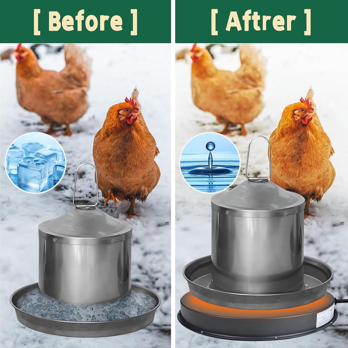 15IN 125W Heated Chicken Waterer Base with Thermostat G69153