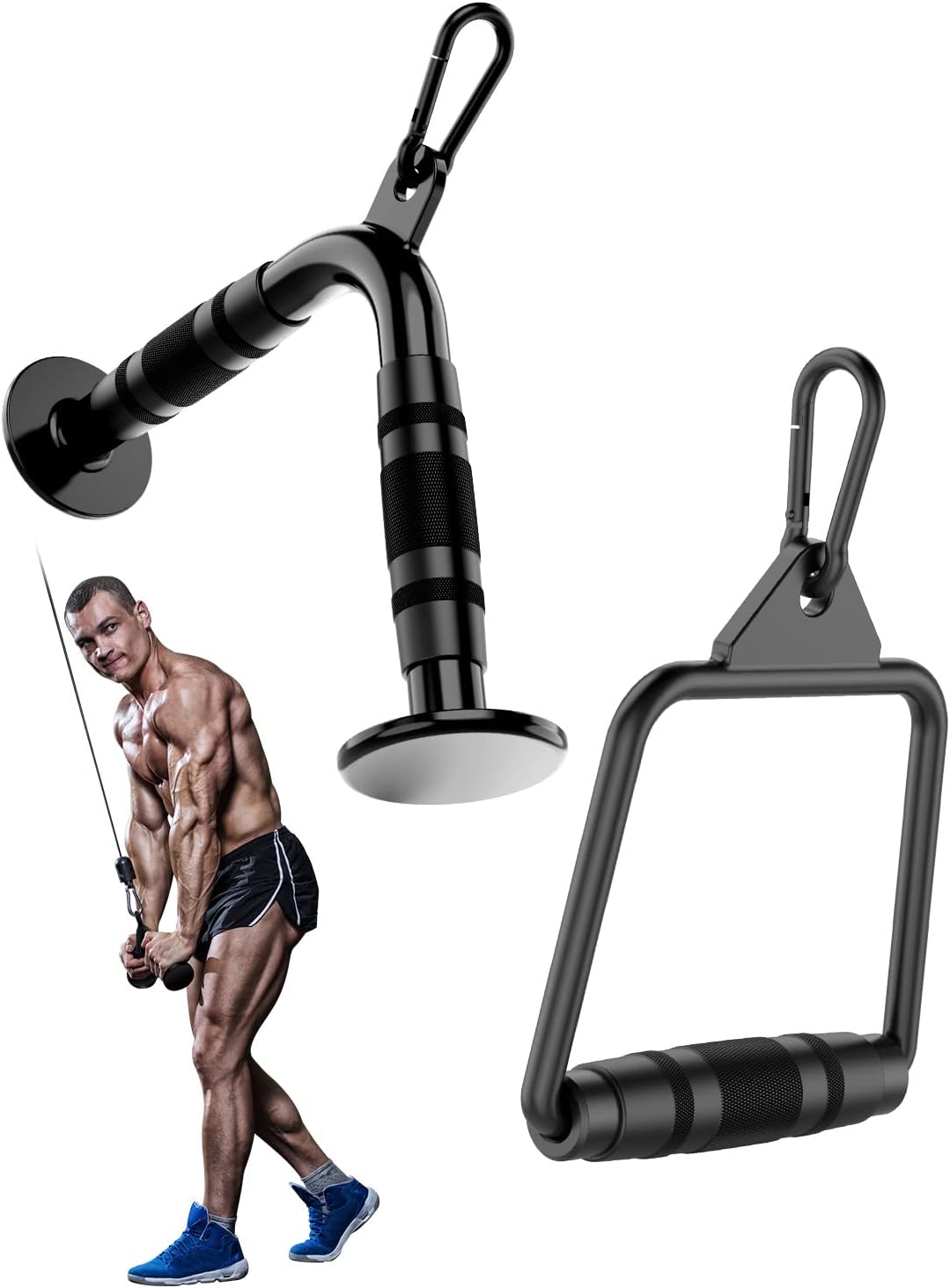 Cable Machine Attachments, LAT Pull Down Bar, Tricep Rope, Straight Bar, Double D Handle, V Bar L84147