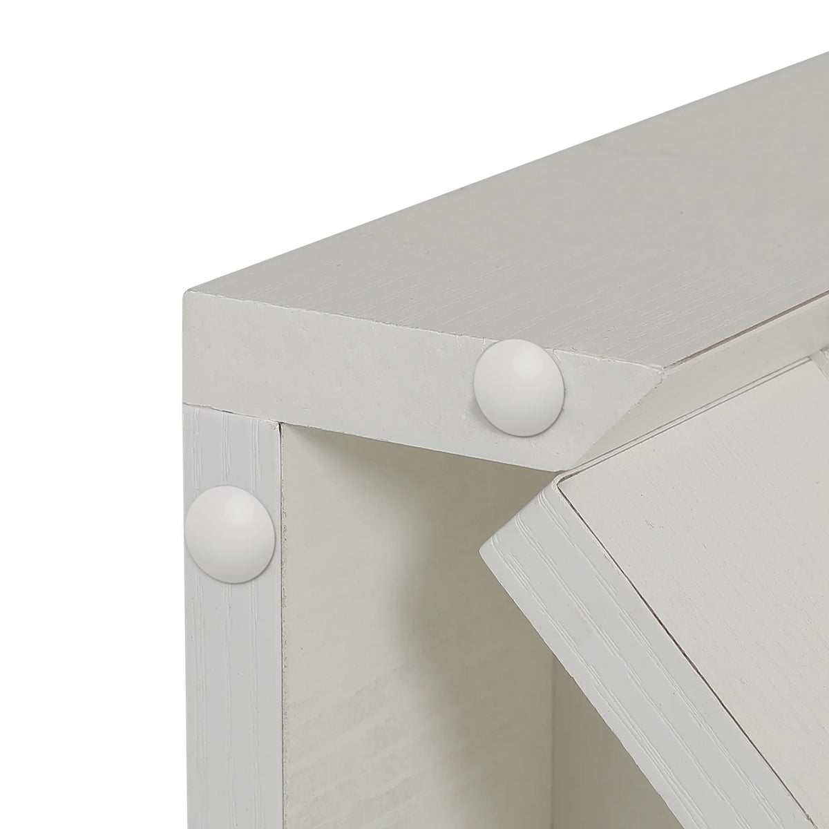 White 4 Door Tall Corner Storage Cabinet F89801