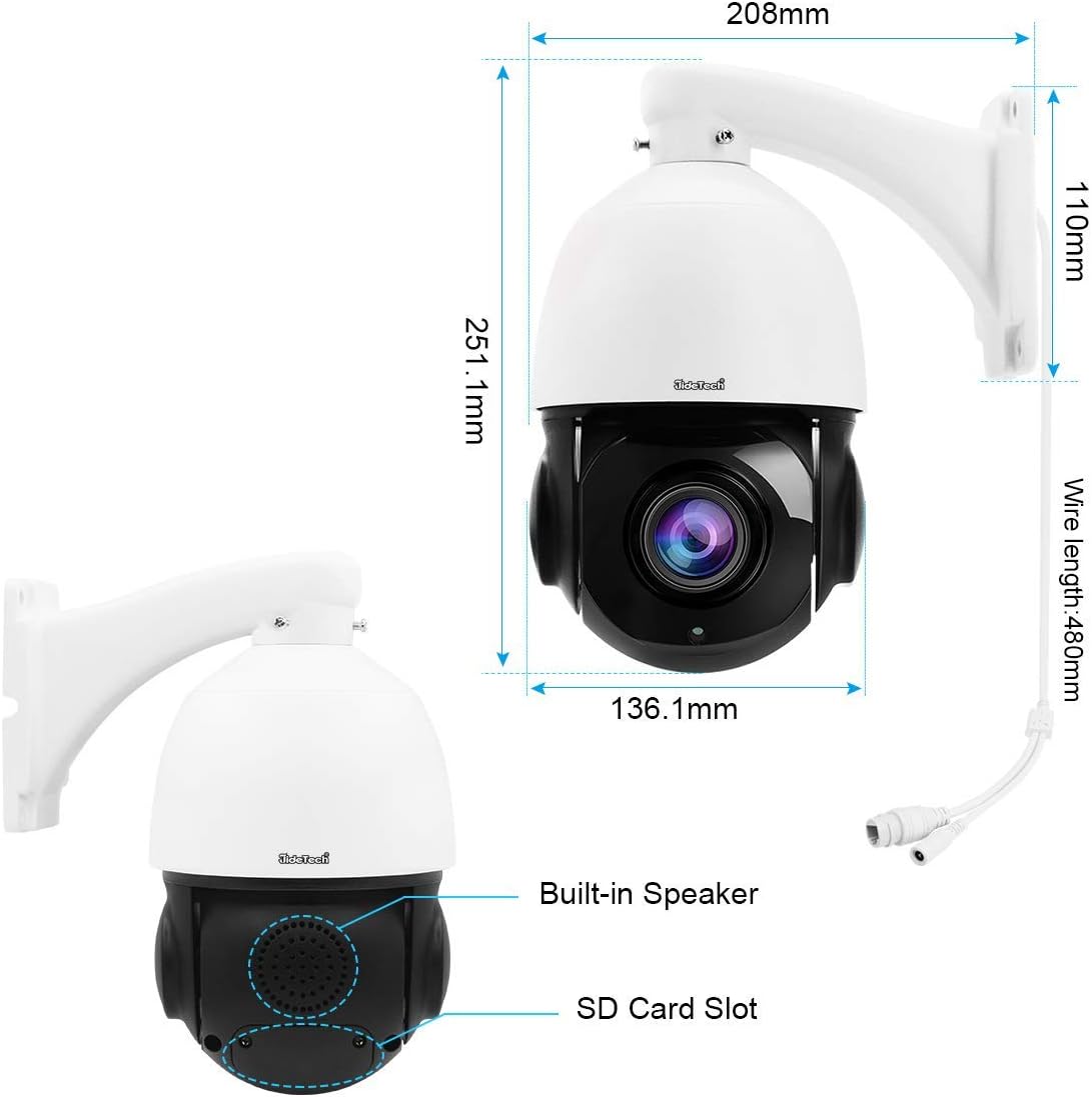 5MP PTZ POE Outdoor IP Security Dome Camera with 20X Optical Zoom N53564