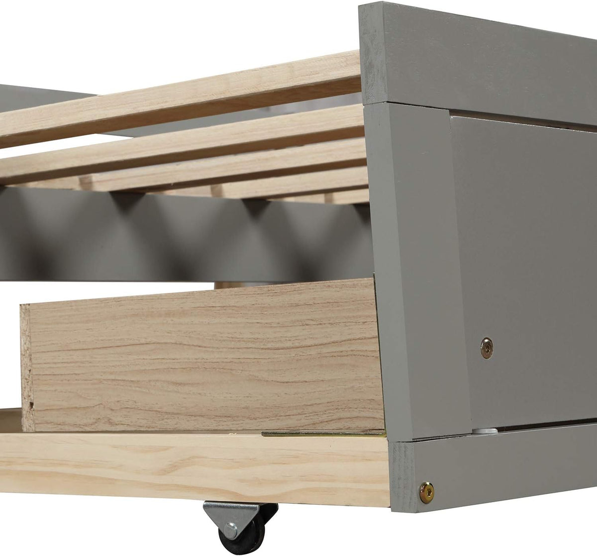 Grey Wooden Daybed with Trundle Bed and Two Storage Drawers N833686