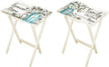 Farmhouse TV Trays with Stand, Set of 4 M9289