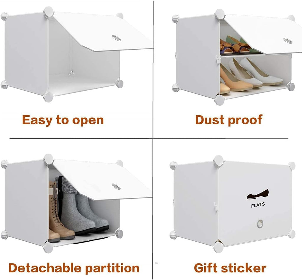 Portable 72 Pair Shoe Rack Organizer White T99127