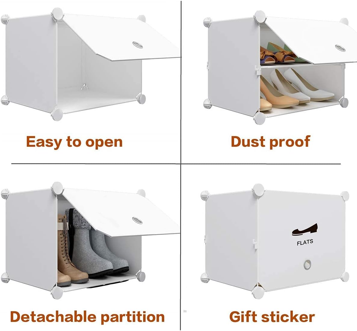 Portable 72 Pair Shoe Rack Organizer White T99127