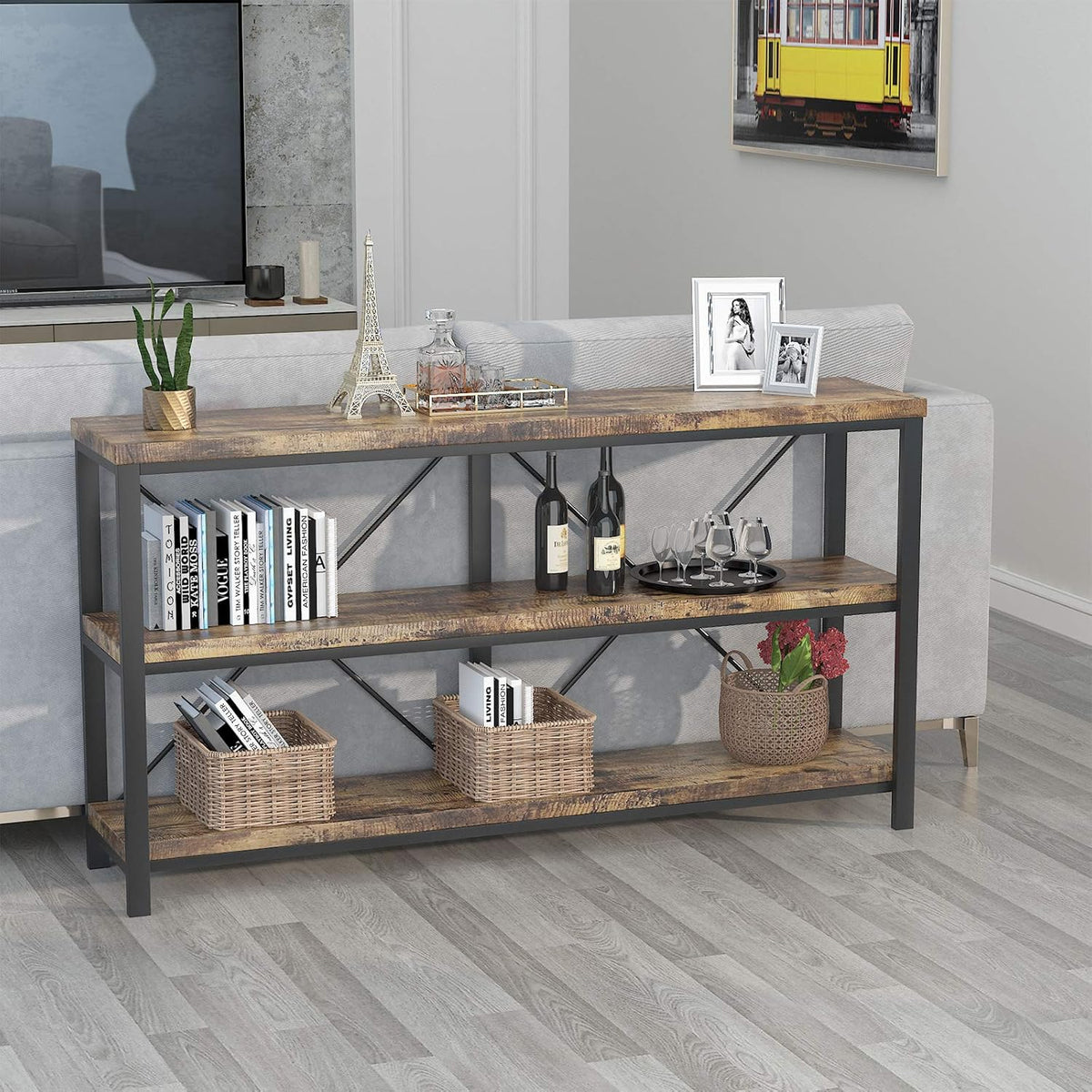 Rustic 3-Tier Console Sofa Table M99050
