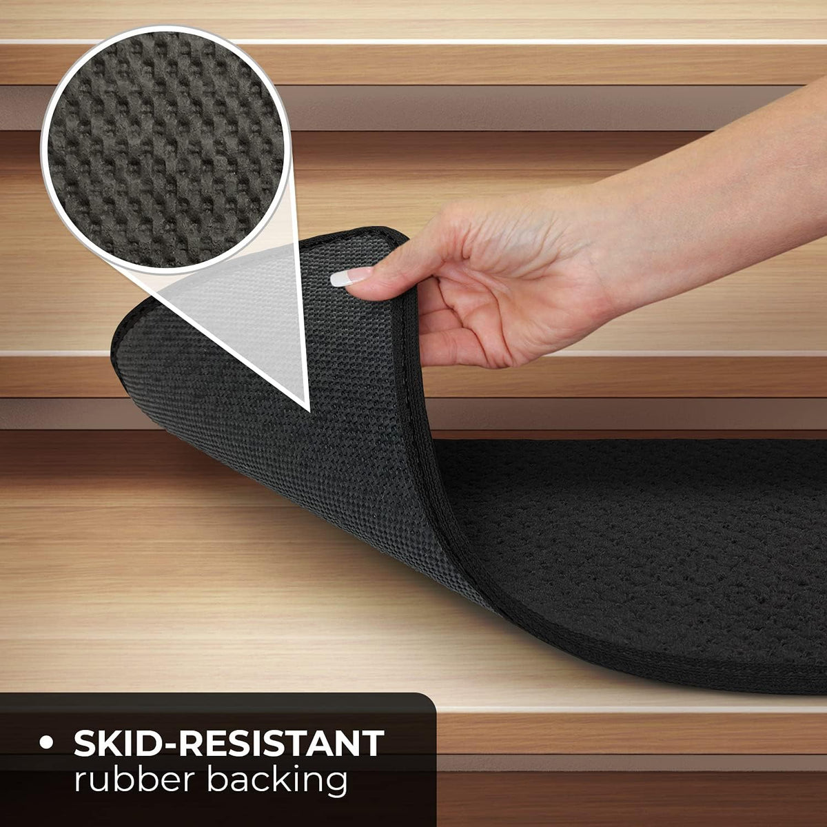 Set of 12 Skid-Resistant Carpet Stair Treads Black 8 Inches X 23.5 Inches G231