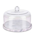 Marble Cake Stand Base with Glass Cover Dome S408739