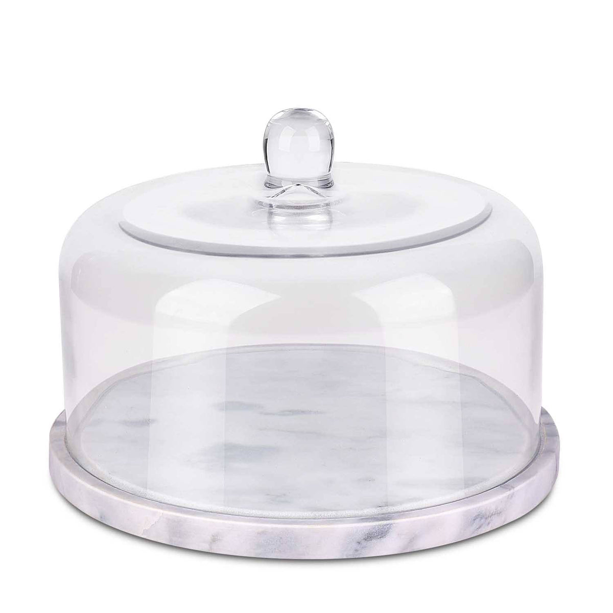 Marble Cake Stand Base with Glass Cover Dome S408739