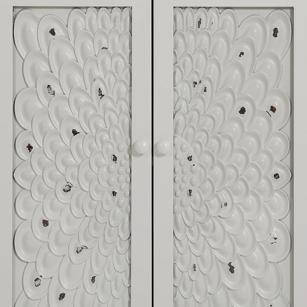 White 4 Door Tall Corner Storage Cabinet F89801