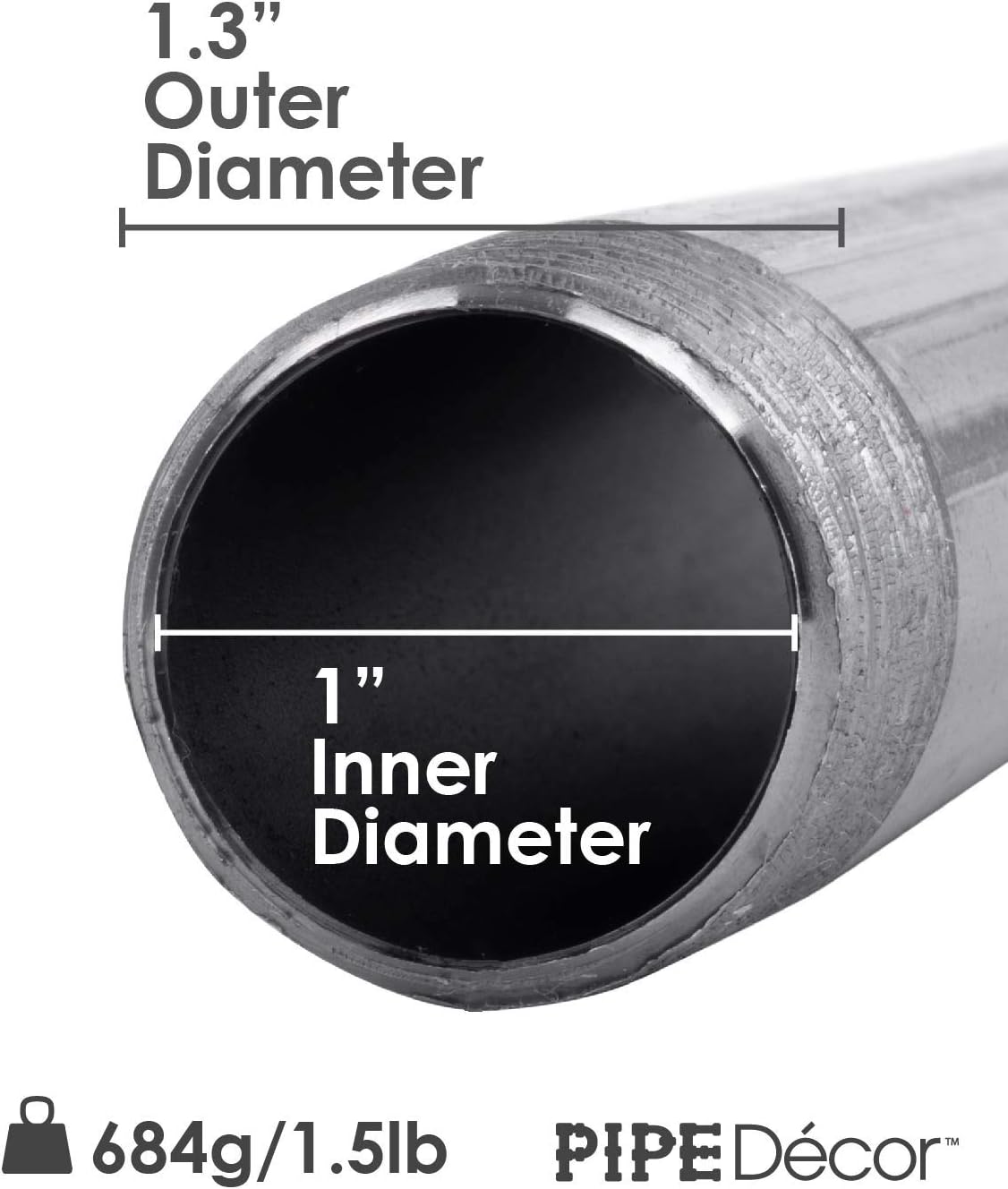 1” x 12” Malleable Cast Iron Pipe Nipple 4 Pack V418