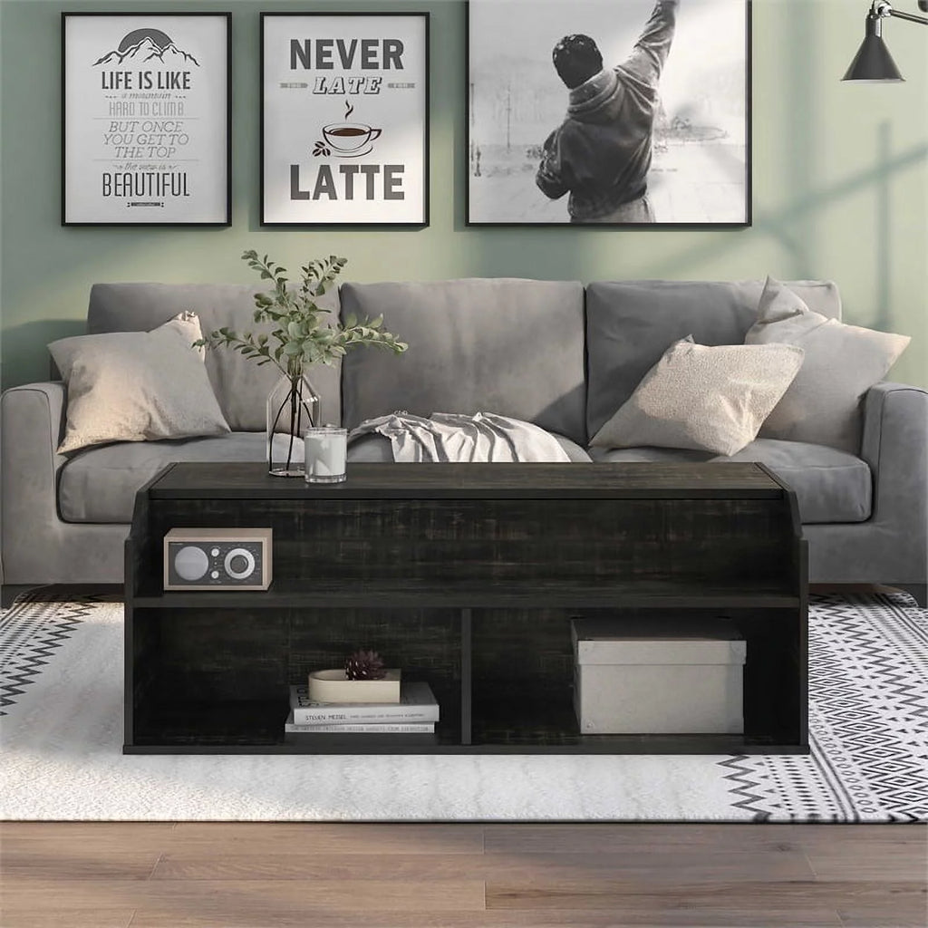 Birch Wood Lift-Top Coffee Table in Black G325279