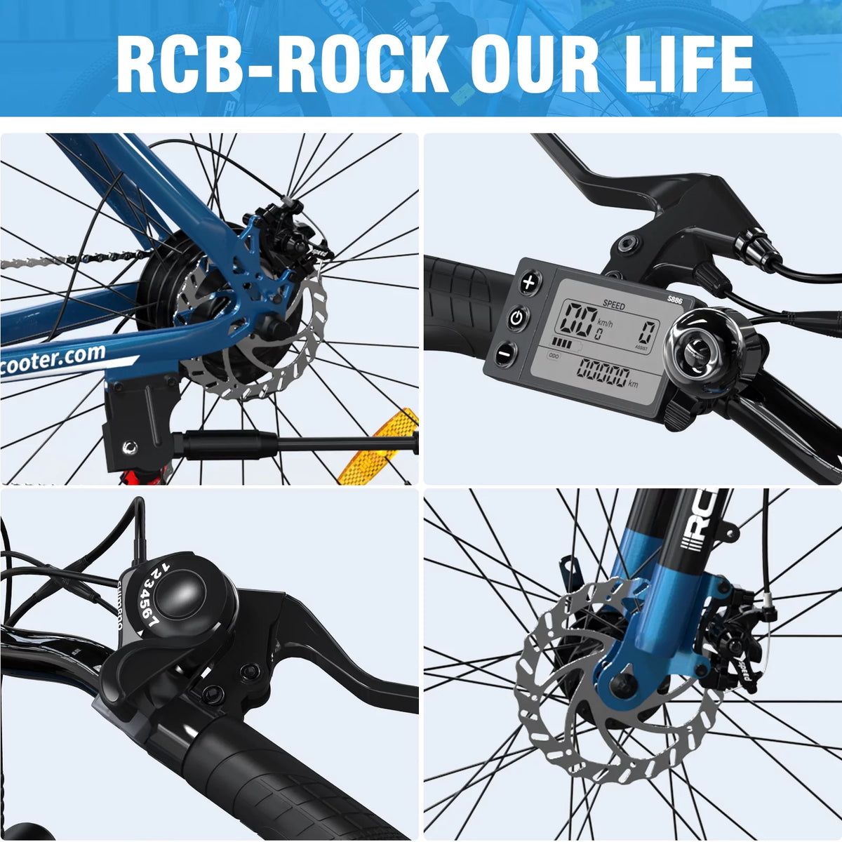 500W 26 Electric Mountain Bike with 36V 12 Ah Removable Lithium-Ion Battery X48165