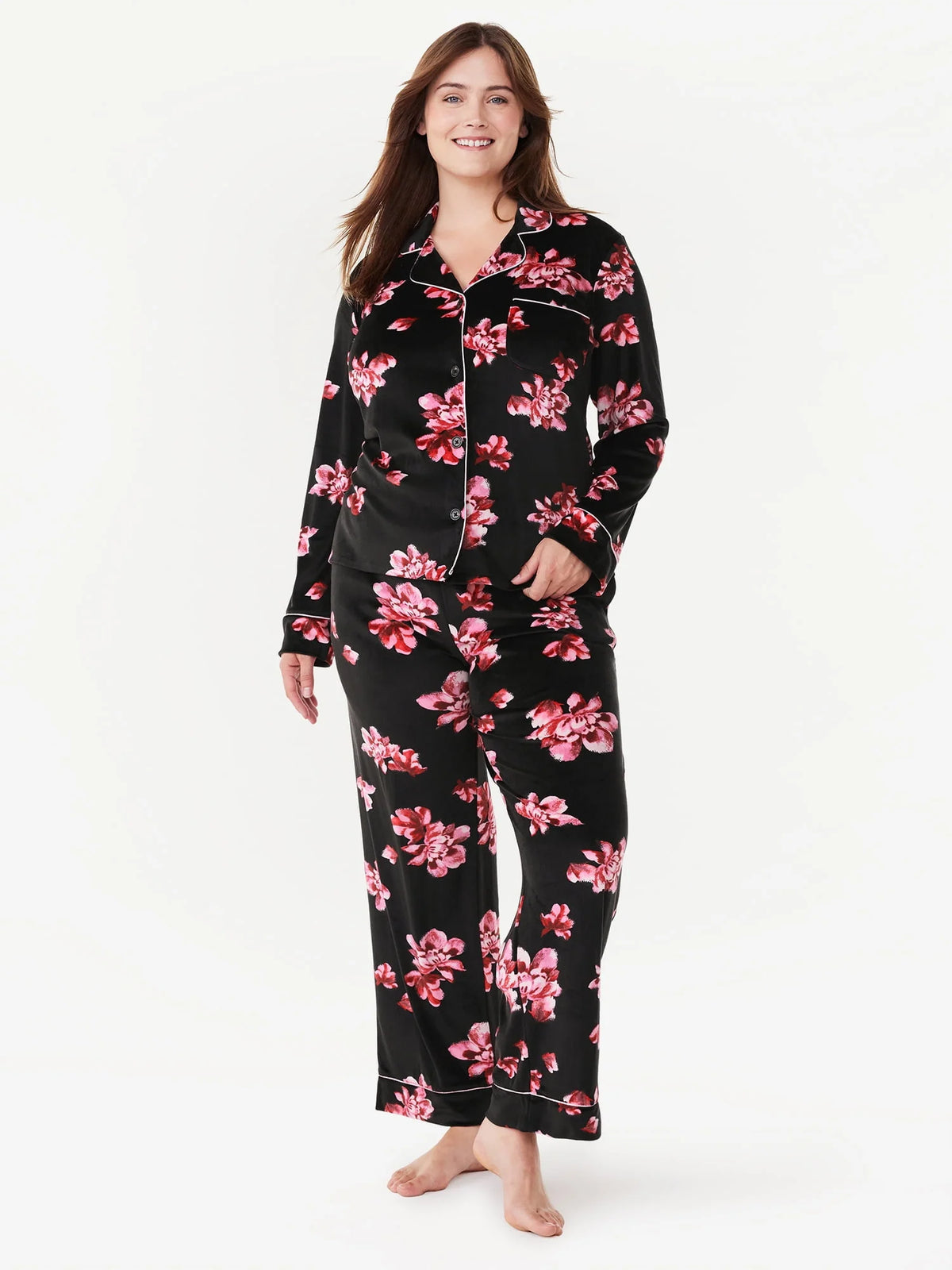 Women's 2-Piece Velour Pajama Set Y30607