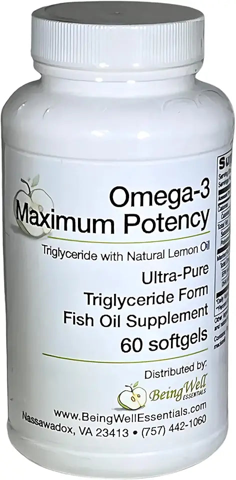 1,000 mg Omega-3 Fish Oil Supplement 60 Softgels P6154