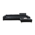 Black Bonded Leather 2 Piece Sectional Set F545910