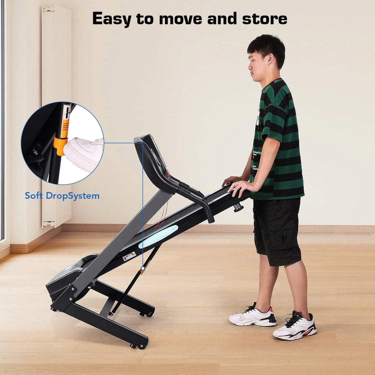 Folding Treadmill 2.5 Horse Power 15 Preset Programs T7684
