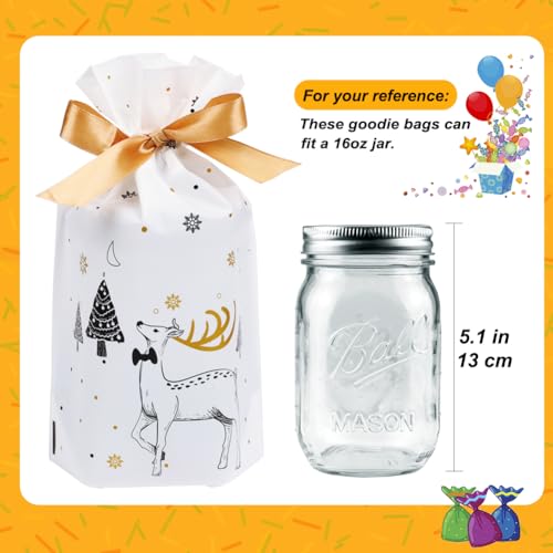 30 Pc Foil Drawstring Christmas Gift Bags Assorted Sizes F83746