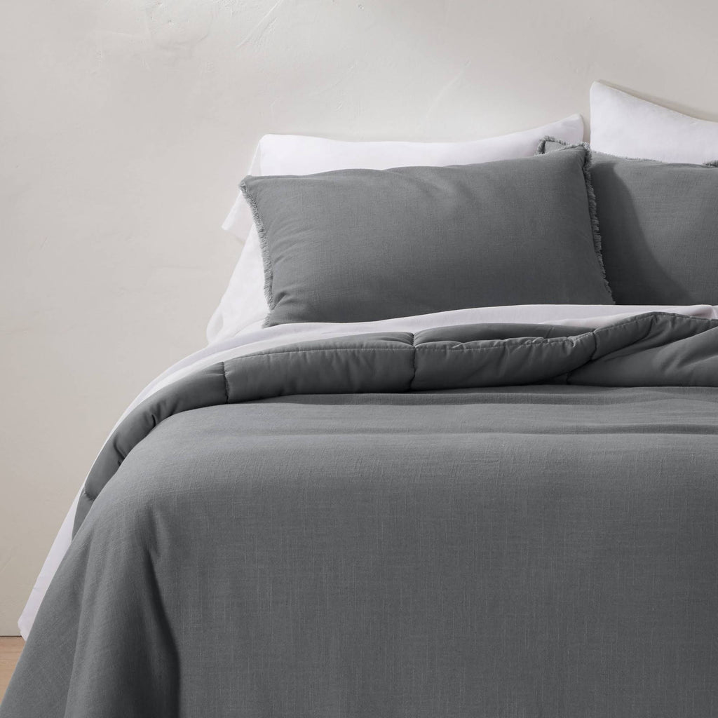 Full/Queen Linen Blend Comforter and Sham Set K6227