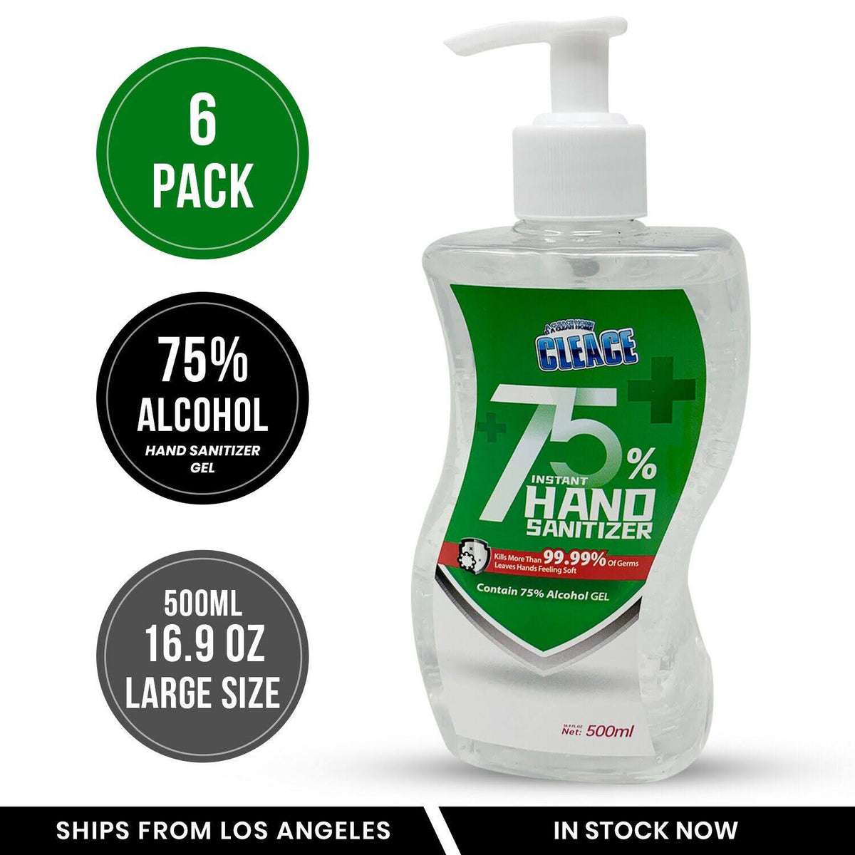 16.9oz 500ml Hand Sanitizer Gel 6 Pack A552853