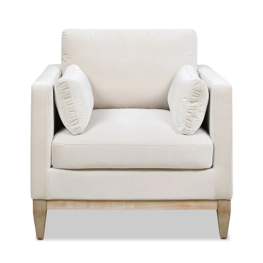 Beige Velvet 3 Piece Arm Chair & Sofa Set P8608