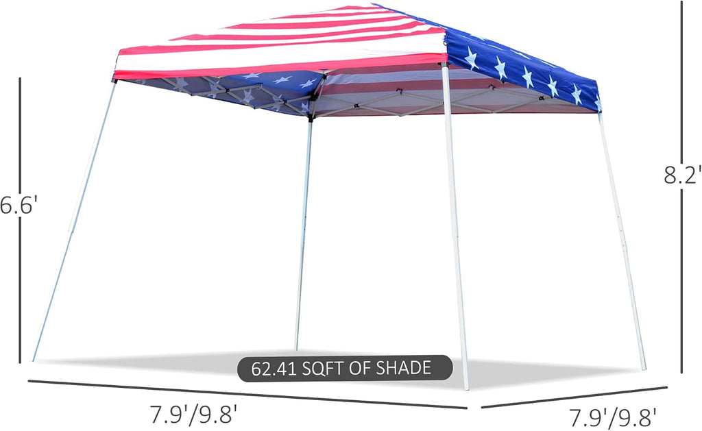 10'x 10' Outdoor Pop Up Canopy Tent with Slanted Legs T419