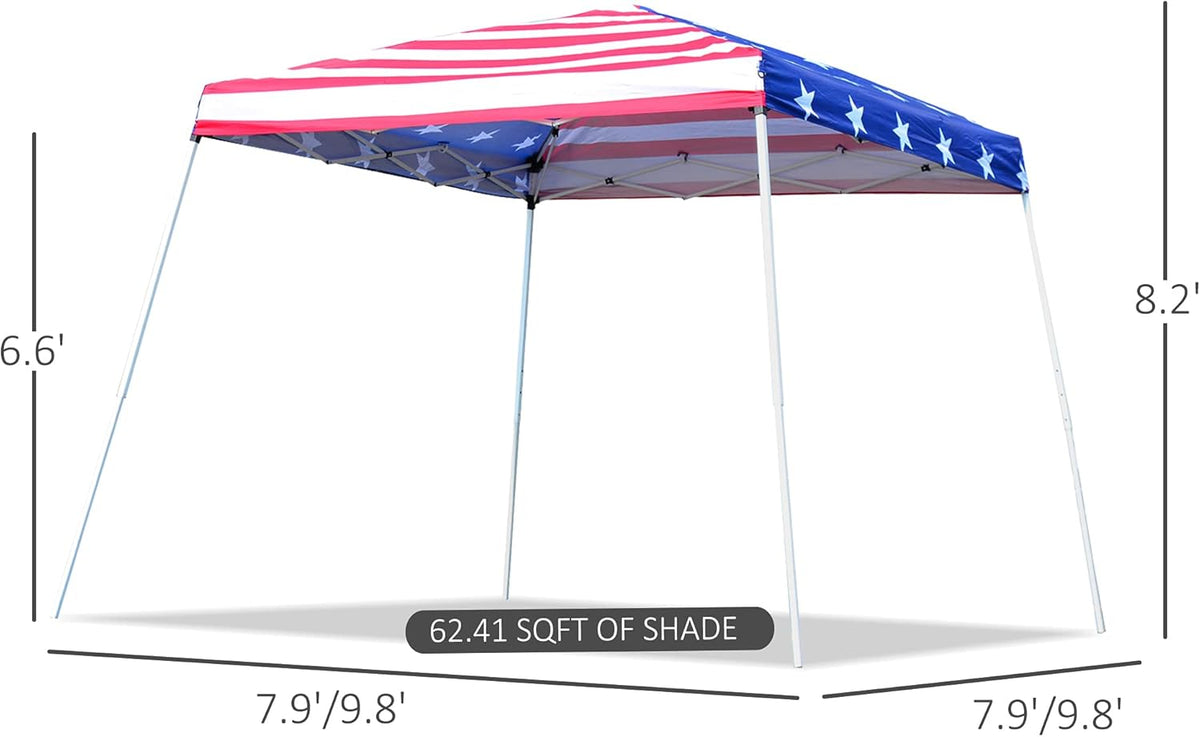 10'x 10' Outdoor Pop Up Canopy Tent with Slanted Legs T419
