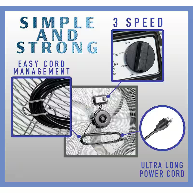 30 in. 3-Speed Portable High Velocity Drum Fan L7620