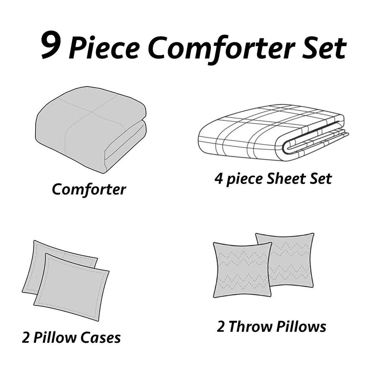 Pink Gold Floral Cotton 9 Piece Comforter Set E503398