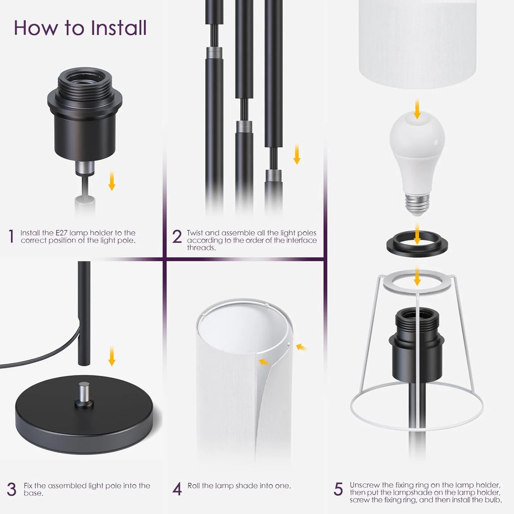 RGB Smart LED Floor Lamp with White Lampshade F557