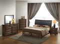 Wood Queen Size Bedroom Set with Storage Bed Dresser Mirror Nightstand Chest N119843