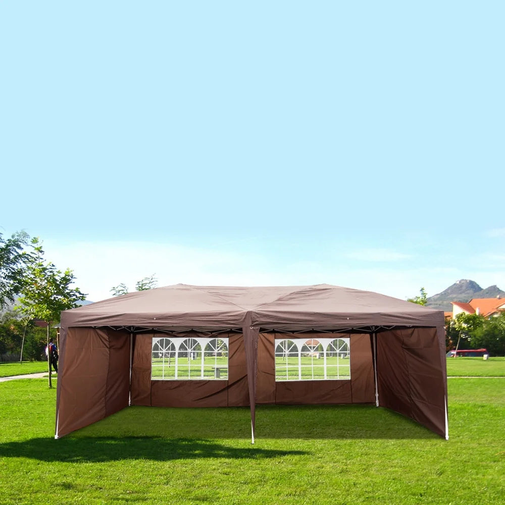 Dark Coffee Pop Up Tent with Two Windows F338236
