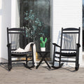 Black Wood Rocking Chair Set of 3 with Foldable Table N23580