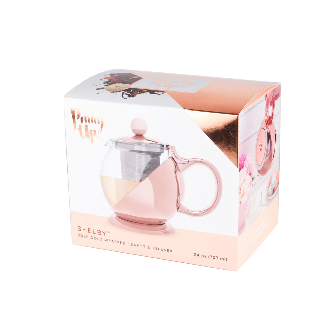 Rose Gold Glass Teapot with Infuser 24 Oz G716002