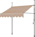 Khaki Retractable Patio Awning with Hand Crank M44077