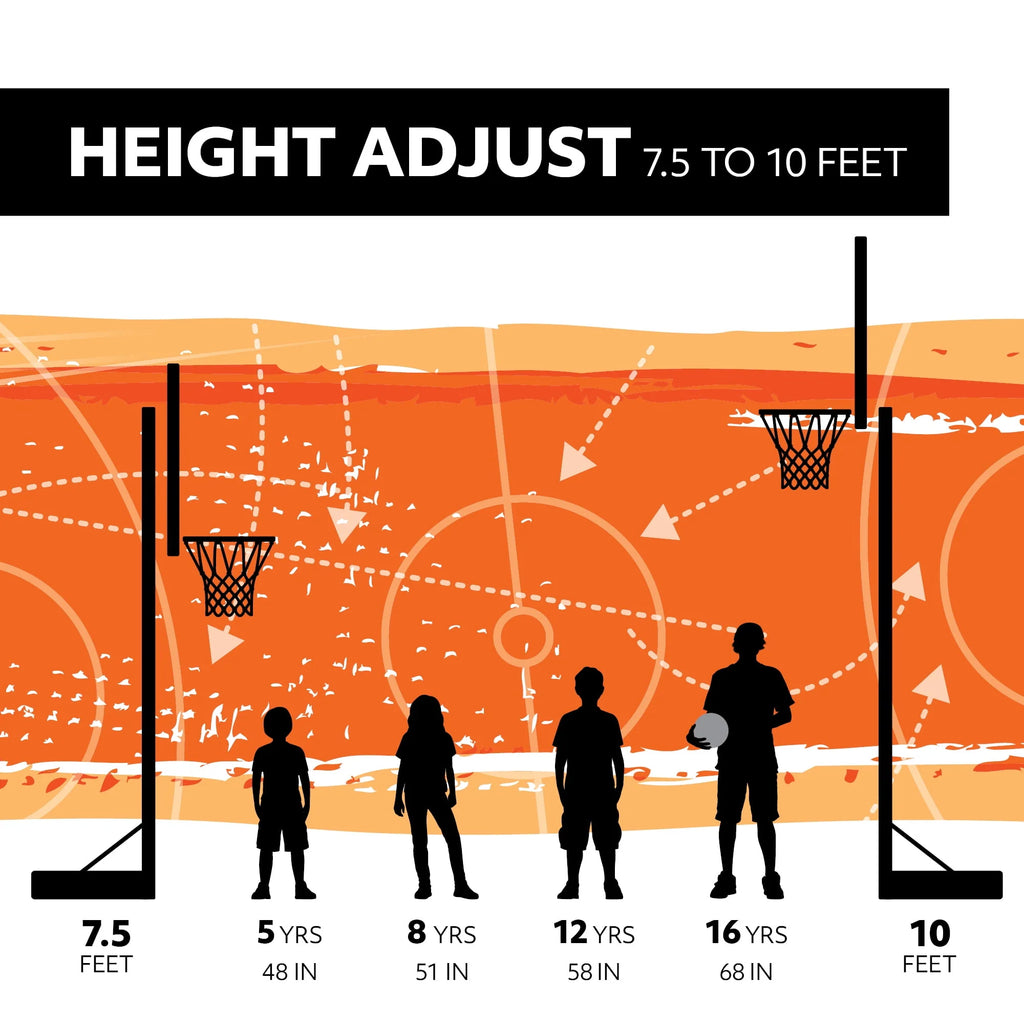 Adjustable Inground Basketball Hoop 50 inch Polycarbonate X808099