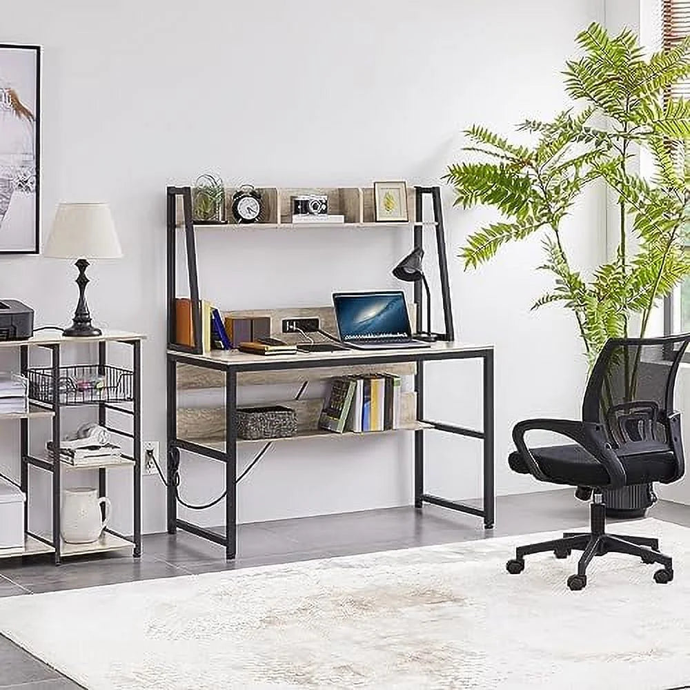 Industrial Home Office Desk with Chair Set Y700751